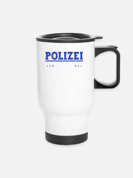Polizist Polizei Frauen - Thermobecher mit Tragegriff - Weiß