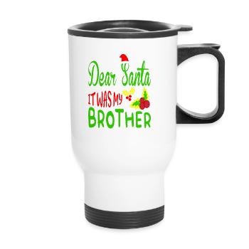 Dear Santa Claus It was my brother Norwegian - Thermal mug with handle - white - Front