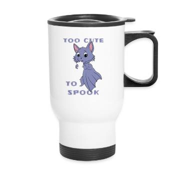 Chauve-souris kawaii Halloween - Tasse isotherme avec poignée - blanc - Devant