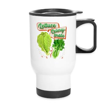 Celery, salad funny saying, pun - Thermal mug with handle - white - Front