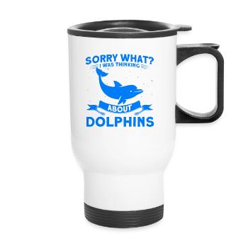 Dolphin Dolphin Lover Animal Dolphins Gift - Thermal mug with handle - white - Front