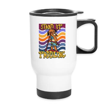 Conception de stand up paddle pour un surfeur de paddle - Tasse isotherme avec poignée - blanc - Devant