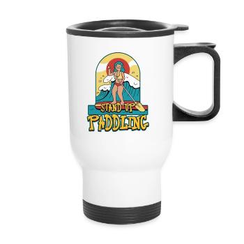 Conception de stand up paddle pour un surfeur de paddle - Tasse isotherme avec poignée - blanc - Devant