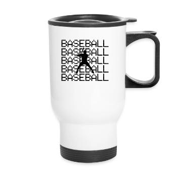 Baseball - Thermobecher mit Tragegriff - Weiß - Vorne