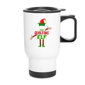 I'm the quilting elf Ugly Christmas - Thermal mug with handle - white - Front