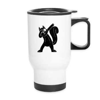 Eichhörnchen, cooles Eichhörnchen mit - Thermobecher mit Tragegriff - Weiß - Vorne