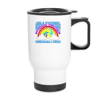 Soyez une licorne sertie de diamants - Tasse isotherme avec poignée - blanc - Devant