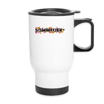 Sommelier Wine Drinking Tasting - Thermal mug with handle - white - Front