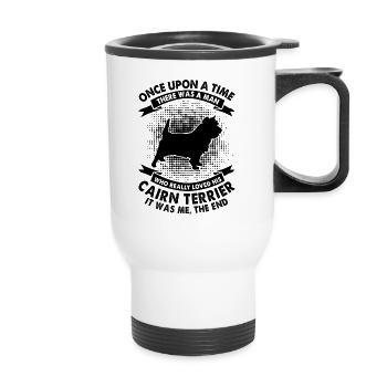 Einmal - Cairn Terrier - Thermobecher mit Tragegriff - Weiß - Vorne