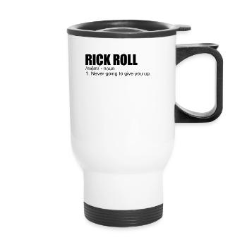 Rick Roll Meme Definition lustiger Meme Rick Roll - Thermobecher mit Tragegriff - Weiß - Vorne