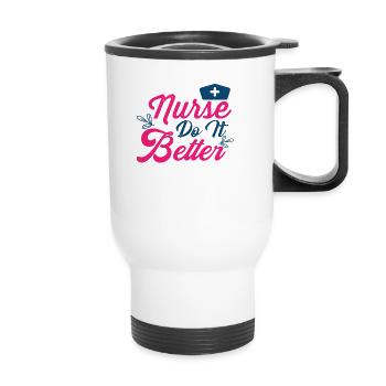 KRANKENSCHWESTER NURSE DO IT BETTER - Thermal mug with handle - white - Front