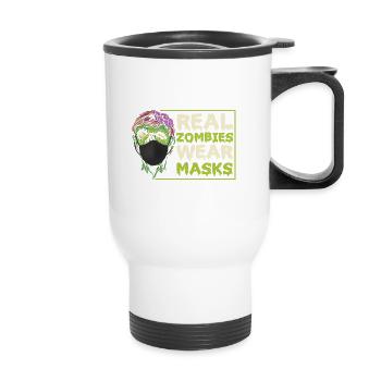 Scary halloween pumpkin witches zombie ghosts - Thermal mug with handle - white - Front