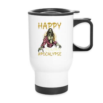 Effrayant halloween citrouille sorcières fantômes zombies - Tasse isotherme avec poignée - blanc - Devant