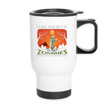 Scary halloween pumpkin witches zombie ghosts - Thermal mug with handle - white - Front