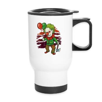 Scary Clown for Horror Fans - Thermal mug with handle - white - Front