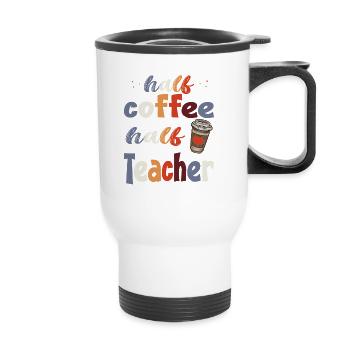 Moitié café moitié infirmière pour les infirmières accros au café - Tasse isotherme avec poignée - blanc - Devant