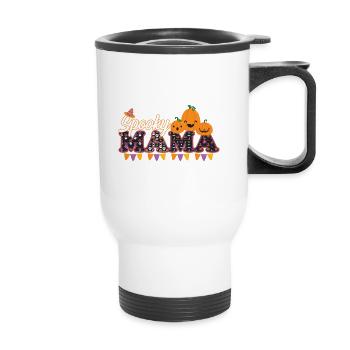 Spooky mama halloween pumpkin witches ghosts - Thermal mug with handle - white - Front