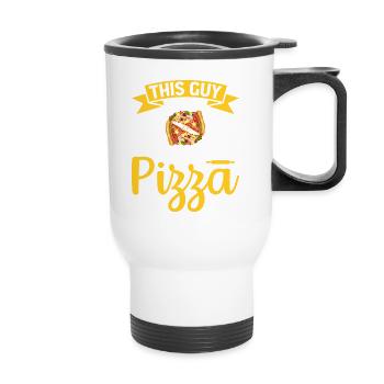 Pizza Design für Pizzabäcker und Pizzaliebhaber - Thermobecher mit Tragegriff - Weiß - Vorne