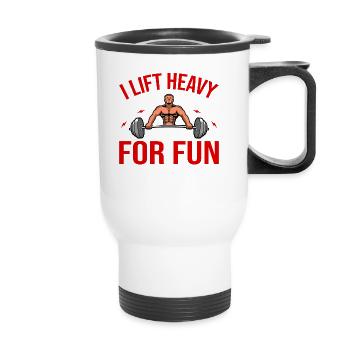 Idée de cadeau de bodybuilder d'haltérophilie haltérophile - Tasse isotherme avec poignée - blanc - Devant