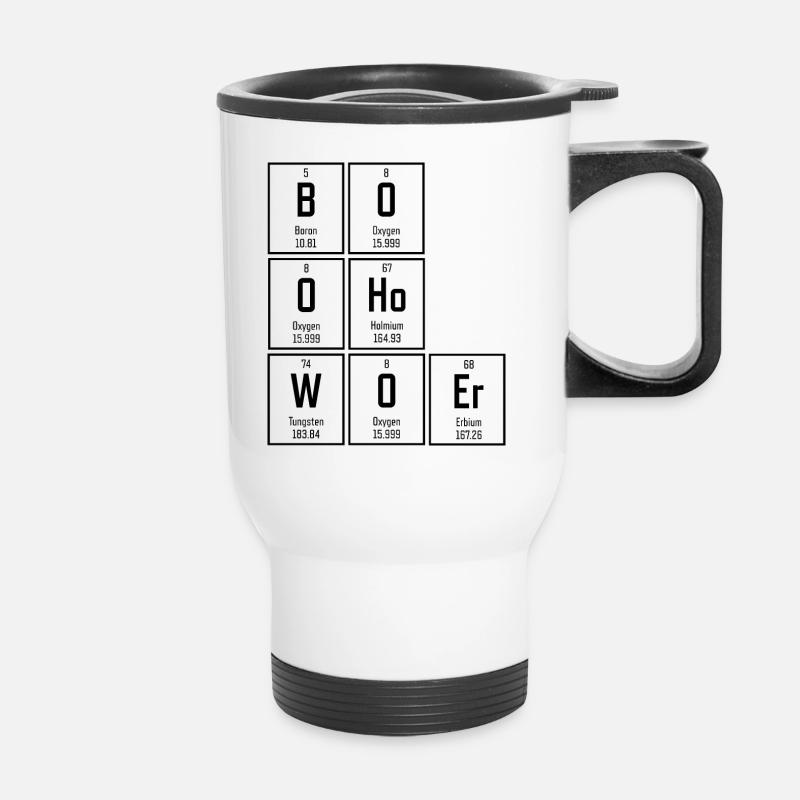 Bo'ohw'o'wo'er Funny Periodic Table - Thermal mug with handle - white