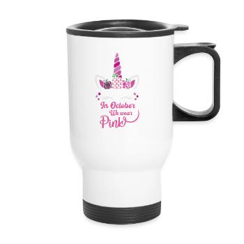 In October we wear pink - Thermal mug with handle - white - Front