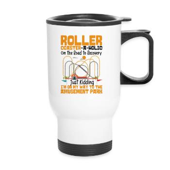 Roller de montagnes russes - Tasse isotherme avec poignée - blanc - Devant