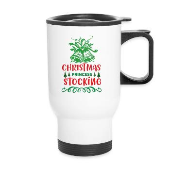 Noël Princesse Bas Norvégien Motif - Tasse isotherme avec poignée - blanc - Devant