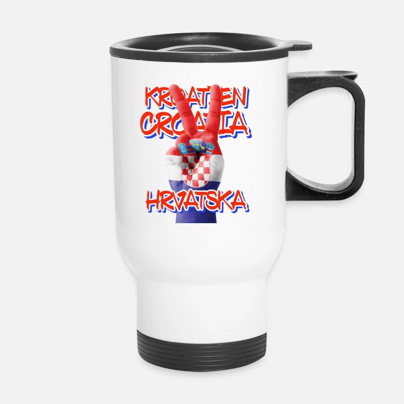 Hrvatska - Croatia -Kroatien - Thermobecher mit Tragegriff - Weiß