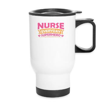 Santé et infirmière - Tasse isotherme avec poignée - blanc - Devant