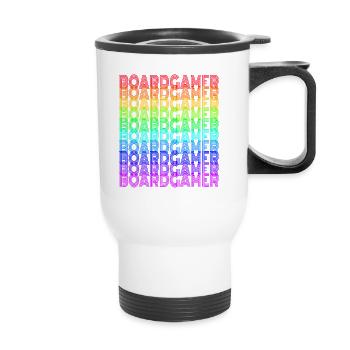 BOARDGAMER LETTERING - Thermal mug with handle - white - Front