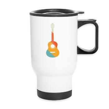 Guitare électrique Guitariste Guitare acoustique Musicien - Tasse isotherme avec poignée - blanc - Devant