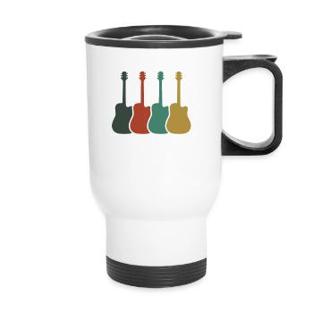 Guitare électrique Guitariste Guitare acoustique Musicien - Tasse isotherme avec poignée - blanc - Devant