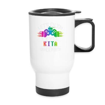 Level KITA keep calm and game on - Thermobecher mit Tragegriff - Weiß - Vorne