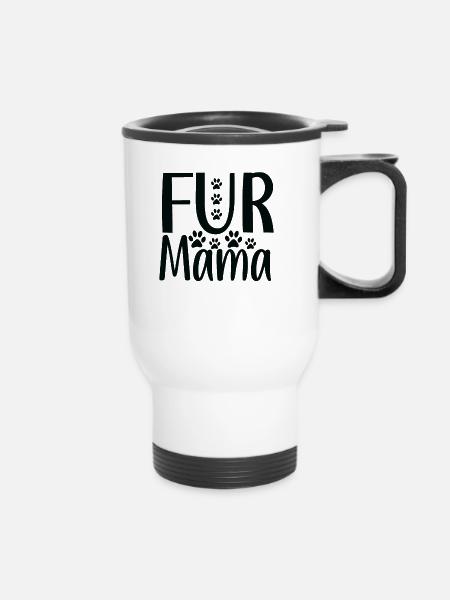 Fell-Mama - Thermobecher mit Tragegriff - Weiß
