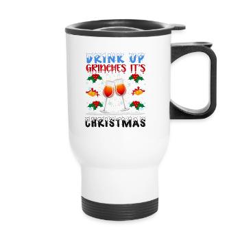 No more grinning Christmas time - Thermal mug with handle - white - Front