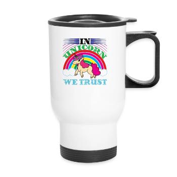 Nous pouvons faire confiance à une licorne Licorne - Tasse isotherme avec poignée - blanc - Devant