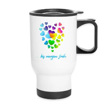 Hearts Colorful Hearts Clusters - Thermal mug with handle - white - Front