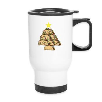 Taco Arbre de Noël Noël PJ Tacos Mexicain - Tasse isotherme avec poignée - blanc - Devant