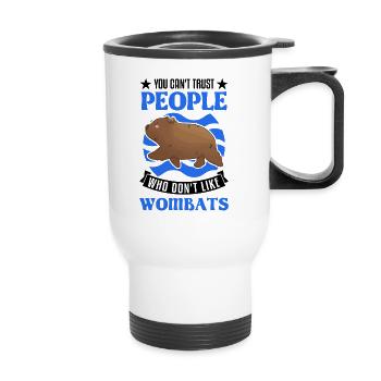 Australian Wombat - Thermal mug with handle - white - Front