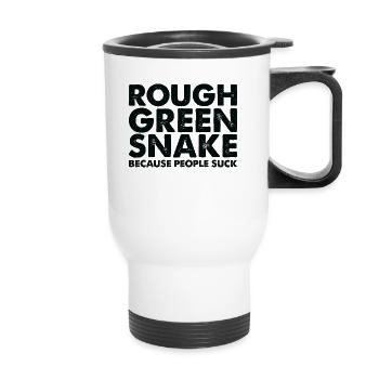 Les gens sucent le serpent vert rugueux - Tasse isotherme avec poignée - blanc - Devant