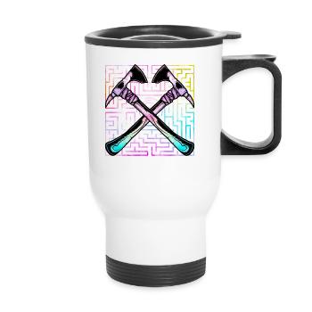 Axe throwing - Thermal mug with handle - white - Front
