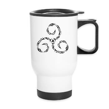Triskèle Tribal Celte Breton - Tasse isotherme avec poignée - blanc - Devant