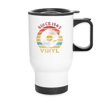 Depuis 1989 Vinyl Retro Vintage Music - Tasse isotherme avec poignée - blanc - Devant