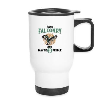 Fauconnerie - Tasse isotherme avec poignée - blanc - Devant