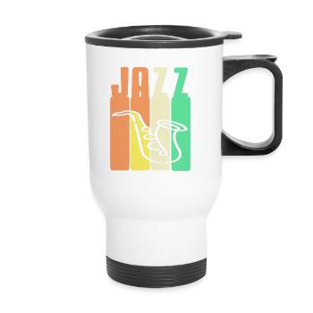 Retro Vintage JAZZ Designs impressionnants pour les amateurs de jazz - Tasse isotherme avec poignée - blanc - Devant