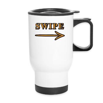 Swipe Me - Balayez vers la droite - Tasse isotherme avec poignée - blanc - Devant