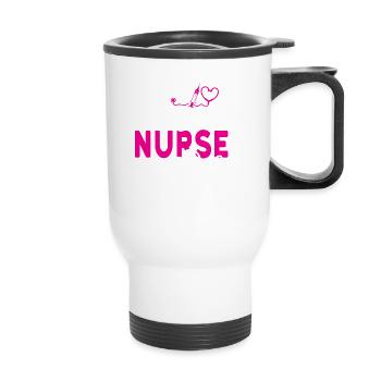 Blessed nurse Krankenschwester - Thermobecher mit Tragegriff - Weiß - Vorne