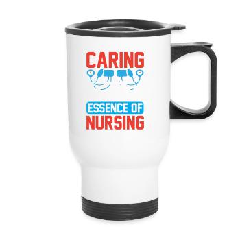 La bienveillance est l’essence même d’une infirmière - Tasse isotherme avec poignée - blanc - Devant