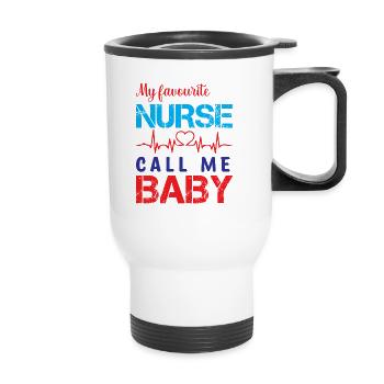 KRANKENSCHWESTER Nurse Calls me Baby - Thermal mug with handle - white - Front