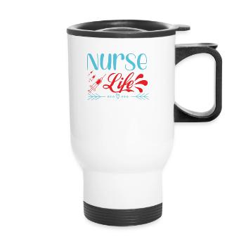 KRANKENSCHWESTER Nurse Life - Thermal mug with handle - white - Front